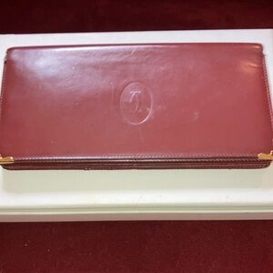 Cartier Burgundy Leather long wallet with authentication card